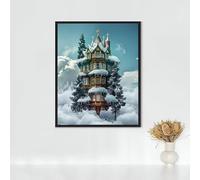 Architecture Diamond Painting, 5d Diamond Painting Kits for Adults Chinese Architecture, Full Drill Crystal Art Kits for Adults Cross Stitch Embroidery Crafts Pictures for Gifts (32x44 inch) PJY9 E-4