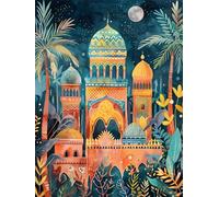 Architecture Diamond Painting Kits for Adults, 5D Full Drill Square Diamond Art Kits, DIY Rhinestone Embroidery Cross Stitch Arts and Crafts, Crystal Art Painting for Wall Decor Gift 20x28 inch Q-457B