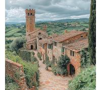 Architecture DIY Diamond Art Kits Adults, Diamond Painting for Wall Decor, Plant 5D Round Full Drill Crystal Art Kits, Cross Stitch Embroidery Crafts Pictures for Adults Beginners, 20x20in 2-3450