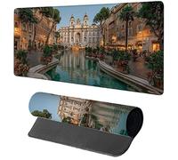 Architecture Gaming Mouse Mat 1200x600x3mm, Street View Mouse Pad Large, Desk Mat with Stitched Edge, Mousepad with Non-Slip Rubber Base, Office Accessories, Keyboard Pad, for Gamer, PC, Office E-1819
