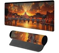 Architecture Gaming Mouse Mat 600x300x3mm, Sunset Mouse Pad Large, Desk Mat with Stitched Edge, Mousepad with Non-Slip Rubber Base, Office Accessories, Keyboard Pad, for Gaming Desk Accessories K-4633