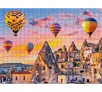Architecture Hot Air Balloon Puzzle - 5000 Piece Jigsaw Puzzles for Adults - The Back Features Printed Letter Guides - The Pieces fit Together Snugly - Wooden Puzzles for Adults 61.6 X 41.5 In s7h-376