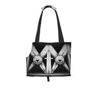 Architecture in Black and White Printed Portable Foldable pet Shoulder Bag, Suitable for Carrying Small Pets