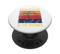 Architecture Is The Answer Retro Funny Architect Present PopSockets Adhesive PopGrip