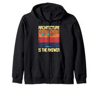 Architecture Is The Answer Retro Funny Architect Present Zip Hoodie