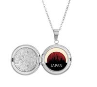 Architecture Landmark Outline Japan Locket Necklace Hold Picture Jewelry Birthday Gift
