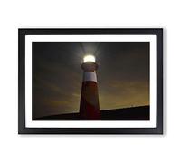 Architecture Lighthouse Beacon Framed Print | A2 Oak Framed Wall Art | Ready to Hang | Modern Cityscape Picture | Living Room Bedroom Lounge Office