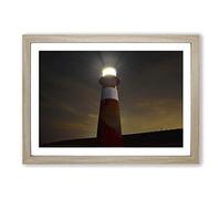 Architecture Lighthouse Beacon Framed Print | A2 Oak Framed Wall Art | Ready to Hang | Modern Cityscape Picture | Living Room Bedroom Lounge Office