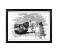 Architecture Lighthouse Cape May Point s Framed Print | A2 Black Framed Wall Art | Ready to Hang | Modern Cityscape Picture | Living Room Bedroom Lounge Office