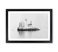 Architecture Lighthouse Execution Framed Print | A2 Oak Framed Wall Art | Ready to Hang | Modern Cityscape Picture | Living Room Bedroom Lounge Office