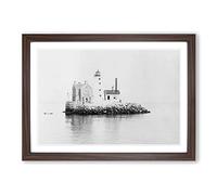 Architecture Lighthouse Execution Framed Print | A2 Walnut Framed Wall Art | Ready to Hang | Modern Cityscape Picture | Living Room Bedroom Lounge Office
