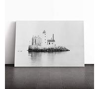 Architecture Lighthouse Execution, NY Canvas Print | Gallery Wrapped 30mm Frame Wall Art | 30x20 inches | Ready to Hang | Coastal Seascape Picture | Living Room Bedroom Lounge Office
