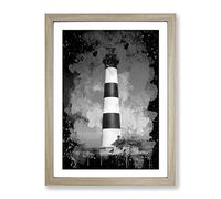 Architecture Lighthouse No.6 Modern Cb Framed Print | A2 Oak Framed Wall Art | Ready to Hang | Modern Cityscape Picture | Living Room Bedroom Lounge Office