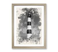 Architecture Lighthouse No.6 Modern Fc Framed Print | A2 Oak Framed Wall Art | Ready to Hang | Modern Cityscape Picture | Living Room Bedroom Lounge Office