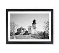 Architecture Lighthouse Split Rock #2 Framed Print | A2 Oak Framed Wall Art | Ready to Hang | Modern Cityscape Picture | Living Room Bedroom Lounge Office