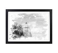 Architecture Lighthouse Split Rock Framed Print | A2 Black Framed Wall Art | Ready to Hang | Modern Cityscape Picture | Living Room Bedroom Lounge Office