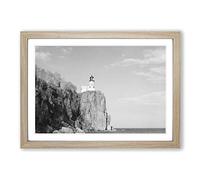 Architecture Lighthouse Split Rock Framed Print | A2 Oak Framed Wall Art | Ready to Hang | Modern Cityscape Picture | Living Room Bedroom Lounge Office
