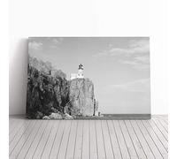 Architecture Lighthouse Split Rock, MN Canvas Print | Gallery Wrapped 30mm Frame Wall Art | 30x20 inches | Ready to Hang | Coastal Seascape Picture | Living Room Bedroom Lounge Office