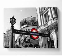 Architecture London Piccadilly Circus Canvas Print Wall Art - Canvas Art Extra Large 32 x 48 Inches