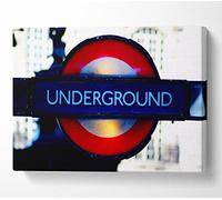 Architecture London Underground Sign Canvas Print Wall Art - Canvas Art Double XL 40 x 56 Inches