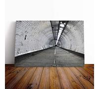Architecture London Underground Tunnel Canvas Print | Gallery Wrapped 30mm Frame Wall Art | 30x20 inches | Ready to Hang | Modern Cityscape Picture | Living Room Bedroom Lounge Office