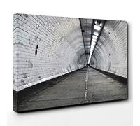 Architecture London Underground Tunnel Canvas Print | Gallery Wrapped 30mm Frame Wall Art | 30x20 inches | Ready to Hang | Modern Cityscape Picture | Living Room Bedroom Lounge Office