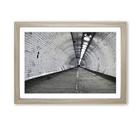 Architecture London Underground Tunnel Framed Print | A2 Oak Framed Wall Art | Ready to Hang | Modern Cityscape Picture | Living Room Bedroom Lounge Office