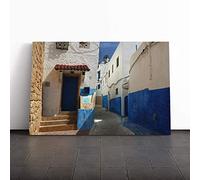 Architecture Morocco Street (6) Canvas Print | Gallery Wrapped 30mm Frame Wall Art | 30x20 inches | Ready to Hang | Modern Cityscape Picture | Living Room Bedroom Lounge Office