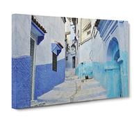 Architecture Morocco Street No.4 Canvas Print | Gallery Wrapped 30mm Frame Wall Art | 24x16 inches | Ready to Hang | Modern Cityscape Picture | Living Room Bedroom Lounge Office