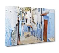Architecture Morocco Street No.5 Canvas Print | Gallery Wrapped 30mm Frame Wall Art | 24x16 inches | Ready to Hang | Modern Cityscape Picture | Living Room Bedroom Lounge Office