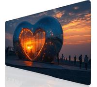 Architecture Mouse Mat 600x300x3mm XXL Gaming Mouse Pad Heart Desk Mat, Gaming Keyboard Mousepad Improved Precision and Speed, Desk Accessories with Non-Slip Base and Stitched Edge for Office YG-1000