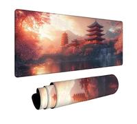 Architecture Mouse Mat Landscape Mouse pad, Desk Mat Large 24 x 56 x 0.12in with Stitched Edges Anti-Slip Rubber Base for Autumn Decorations Desk Accessories and Gaming Laptop Computer Gifts FSBD-3475