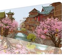 Architecture Mouse Pad,700x400x3mm Mouse Mat Bridge Desk Mat Large,Soft Smooth Surface with Anti-Slip Rubber Base Mousepad Waterproof,Durable,Extended Length Desk Pad for Christmas Decorations N1-1052