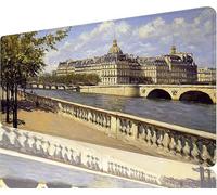 Architecture Mouse Pad,800x400x3mm Mouse Mat Street Desk Mat Large,Soft Smooth Surface with Anti-Slip Rubber Base Mousepad Waterproof,Durable,Extended Length Desk Pad for Christmas Decorations N1-1096