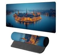 Architecture Mouse Pad, Mouse Mat 900x400x3mm, Stitched Edge Design XXL Desk Mat Large, Desk Accessories Gaming Mousemat, Office Accessories Keyboard Pad, for Gaming Office Large Mousepad, Blue A-5196
