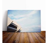 Architecture Olympic Stadium Montreal Canvas Print | Gallery Wrapped 30mm Frame Wall Art | 20x14 inches | Ready to Hang | Modern Cityscape Picture | Living Room Bedroom Lounge Office