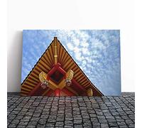 Architecture Oriental (1) Canvas Print | Gallery Wrapped 30mm Frame Wall Art | 24x16 inches | Ready to Hang | Modern Cityscape Picture | Living Room Bedroom Lounge Office
