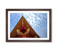 Architecture Oriental (1) Framed Print | A2 Walnut Framed Wall Art | Ready to Hang | Modern Cityscape Picture | Living Room Bedroom Lounge Office