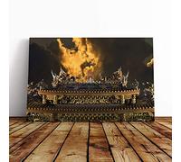 Architecture Oriental (2) Canvas Print | Gallery Wrapped 30mm Frame Wall Art | 24x16 inches | Ready to Hang | Modern Cityscape Picture | Living Room Bedroom Lounge Office