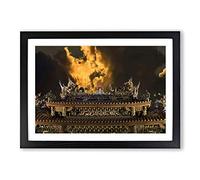 Architecture Oriental (2) Framed Print | A2 Oak Framed Wall Art | Ready to Hang | Modern Cityscape Picture | Living Room Bedroom Lounge Office