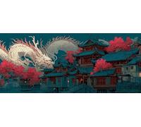 Architecture Paint by Numbers for Adults, Dragon Adult Paint by Numbers Canvas Kits, Painting Kits with Brushes and Acrylic, DIY Color Oil Painting for Beginners, Wall Art for Room, 64x28in 2-6672