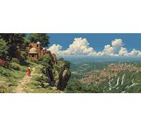 Architecture Paint by Numbers for Adults, Landscape Adult Paint by Numbers Canvas Kits, Painting Kits with Brushes and Acrylic, DIY Color Oil Painting for Beginners, Wall Art for Room, 64x28in 4-1217