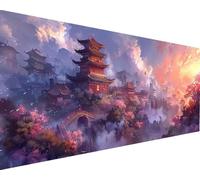 Architecture Paint by Numbers for Adults Landscape Paint by Numbers on Clear Symbols and Colored Canvas with 3 Brushes and Acrylic Pigment Drawing Art Crafts, Home Wall Decor Gifts 30x60cm b-1637