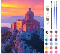 Architecture Paint by Numbers for Adults on Canvas, Paint by Numbers Kits Sunset, DIY Crafts for Adults Oil Painting Art Kits with Acrylic Oil Painting and Brushes, Room Decor Gifts 40x54in 6-7065
