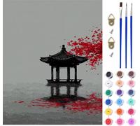 Architecture Paint by Numbers for Adults on Canvas, Painting by Numbers for Adults Tree, DIY Crafts for Adults Oil Painting Art Kits, Hobbies for Adults Women, Room Decor Gifts 12x16in 7-7219