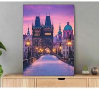Architecture Paint by Numbers for Adults with Frame 100x135cm Adult Paint by Numbers Landscape Oil Painting DIY Art Craft Kit with Brushes and Acrylic Pigment for Home Bedroom Decor, Gifts Ly7-7832