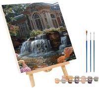 Architecture Paint by Numbers for Adults with Frame, River Paint by Numbers Kits, DIY Color Acrylic Pigment Drawing Crafts with Paints and Brushes, Hobbies for Adults Women, Room Decor 40x52in 6-1754