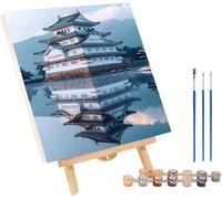 Architecture Paint by Numbers for Adults with Frame, River Paint by Numbers Kits, DIY Color Acrylic Pigment Drawing Crafts with Paints and Brushes, Hobbies for Adults Women, Room Decor 28x38in E-3735