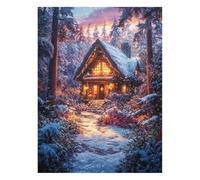 Architecture Paint by Numbers Kit for Adults Cabin Acrylic Paint by Numbers 22x16in, Canvas Painting Craft Kits for Kids Wall Decor, Canvas Wall Art Painting for Home Decor Gifts for Women JLYH-6514