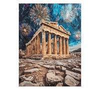 Architecture Paint by Numbers Kit for Adults Temple Craft Kits with Brushe Acrylic Paint Set Canvas for Painting 8x12 In, Canvas Wall Art Supplies for Fall Decor, Gifts for Women Room Decor JLYH-5547